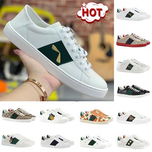 Designer casual schoenen heren bee ace sneakers dames bijen geborduurde platformschoen tijger sterren slang Bedrukt beige canvas Klassiek Luxe heren lage lederen Trainers