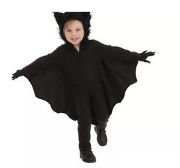 Nuevos disfraces de Halloween, ropa de murciélago, murciélagos negros cortados, disfraz de fiesta para niños con guantes, mascota
