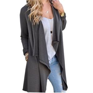 2017 Femmes minces de vêtements d'extérieur Cardigan Automne Vestes féminines d'hiver M manteaux Long Veste Long Veste Irréguleux Lady Plus Size GV906 Q171122