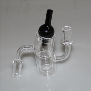 Fumer XXL Quartz Thermal Banger + Bubble Carb Cap 10mm 14mm 18mm mâle / femelle 90/45 degrés 100% véritable clou de quartz à double paroi