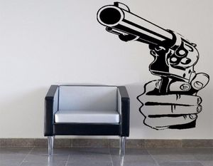 2017New Gun Shooting Wall Art Sticker Decal Diy Decoration décoration Mur Mural Autocollant amovible Autocollant Diy2604732