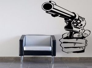 2017New pistolet tir mur Art autocollant décalcomanie décoration pour la maison bricolage décor Mural amovible chambre autocollant DIY3355273