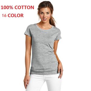 2018 100% katoen hoge kwaliteit 16 kleur zomer mode t-shirt vrouwen basic t-shirts vrouwelijke casual tops korte mouw t-shirt vrouwen