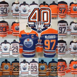 2018-19 EDMONTON''OILERS''40TH PACHE 27 MILAN LUCIC 93 RYAN NUGENT-HOPKINS 97 Connor McDavid Wayne Gretzky Leon Draisaitl Cam Talbot Jersey