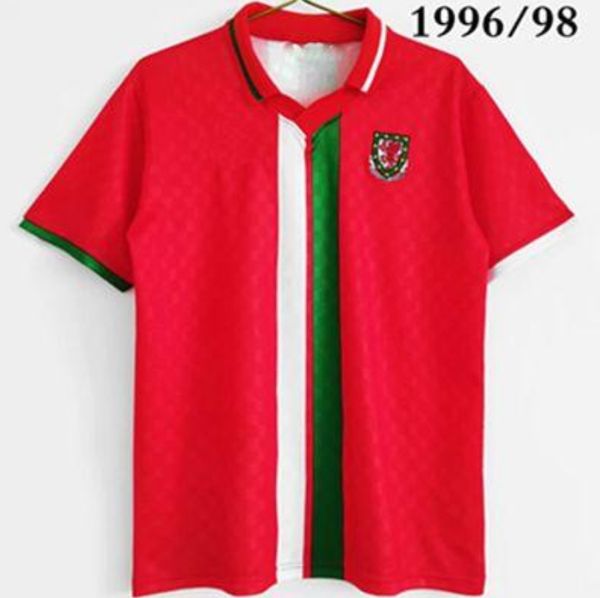 1996 1998 Pays de Galles Retro Soccer Jerseys Giggs Bale McCoist Lambert Futbol Shirts Johnston Vintage Classic Kits Men Maillots de Football Jersey