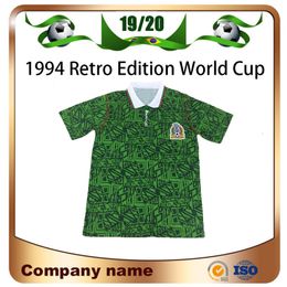 1994 Mexique Coupe du monde Retro Edition Maillots de football Accueil vert Maillot de football de l'équipe nationale Uniforme de football à manches courtes