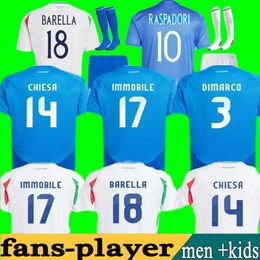 24 25 Italia Chiesa Soccer Jerseys Special 2024 Italie Raspadori Verratti Barella