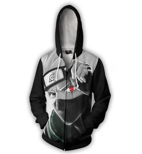 2018 Sudadera con capucha de Anime 3d Kakashi hatake sudadera de dibujos animados hombres mujeres de manga larga prendas de vestir exteriores finas pulóveres casuales Jacket1612582