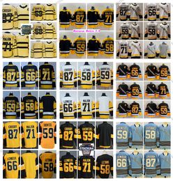 Heren 2023 Winter Classic 87 Sidney Crosby hockeyshirts 2.0 Reverse Retro 71 Evgeni Malkin Heren 59 Jake Guentzel 58 Kris Letang Mario 66 Lemieux Jersey zwarte shirts