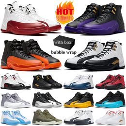 Met doos Jumpman 12 basketbalschoenen heren Cherry 12s sneakers Field Purple Brilliant Orange Royalty Taxi French Blue Flu Game Playoffs heren buitensporttrainers