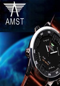 2018 AMST Brand Quartz Watch for Men Casual Simple Simple Sports Watches Outdoor Military Army Correa de cuero Reloj 300621836326
