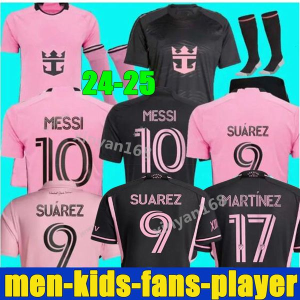 24 25 Inters Messi Soccer Jerseys Miamis Suárez Camiseta de fútbol 2023 2024 Matuidi Higuain Trapp Pellegrini Martínez FC Fans Jugador CARRANZA PIREZ MORGAN Hombres Niños Kit