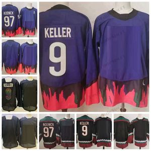 2021 Reverse Retro Hockey Jerseys 9 Clayton Keller 97 Jeremy Roenick Alternate Black Vintage heren gestikte shirts