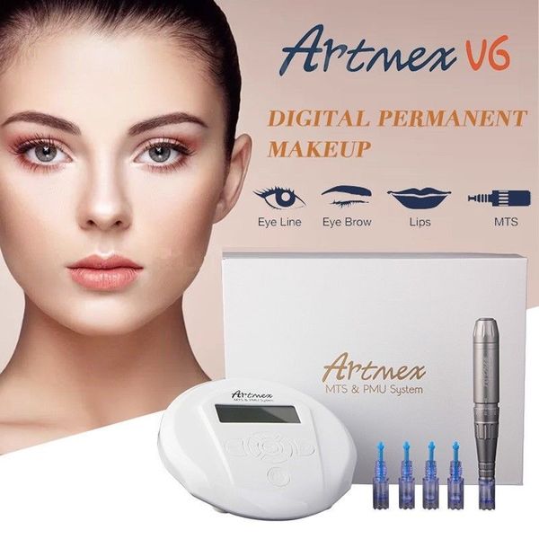 2020 Portable Artmex V6 professionnel semi-permanent maquillage machine kits de tatouage MTS PMU système Derma stylo sourcil lèvre tatouage stylo