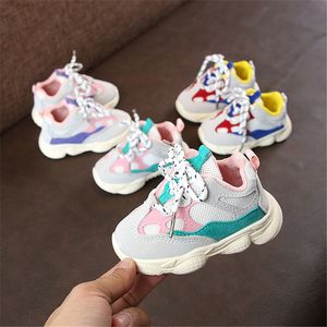 Automne bébé fille garçon enfant en bas âge chaussures de course décontractées fond mou confortable couture couleur enfants sneaker