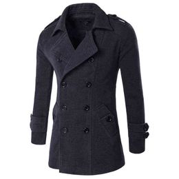 2018 Automne Hiver Veste Hommes Peacoat Hommes Vestes Et Manteaux Marque Vêtements Mâle Chaqueta Hombre Laine Mélanges Hommes M-XXL288S T220810