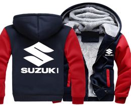 2018 Otoño Invierno Suzuki Sudadera con capucha chaqueta publicitaria abrigos gruesos cremallera polar chaqueta divertida sudadera 2571508