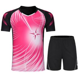 2018 badminton shirt shorts men039s en dames039s tafeltennis t -shirt en shorts quickdrying sportkleding tennis s6460630