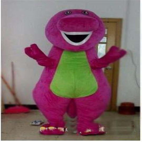 2018 Costume de mascotte de dinosaure Barney Personnage de film Costumes de dinosaure Barney Déguisements Taille adulte Clothing321N