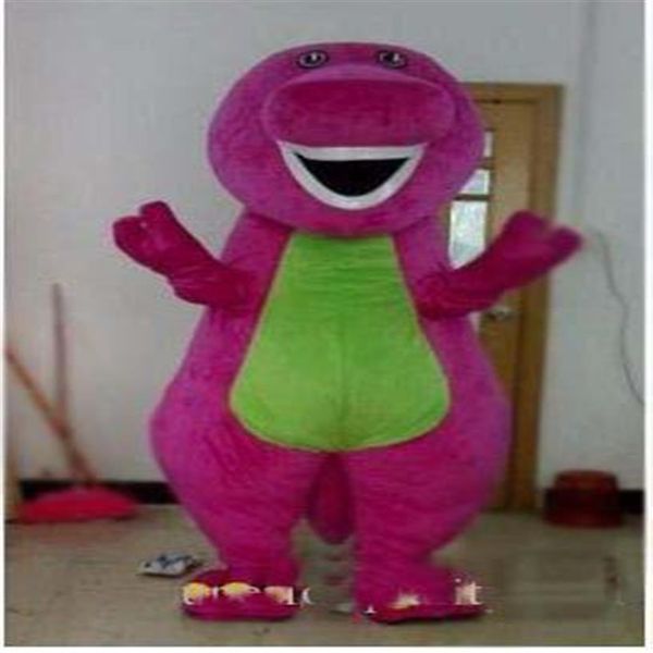 2018 Costume de mascotte de dinosaure Barney Personnage de film Costumes de dinosaure Barney Déguisements Taille adulte Clothing228g