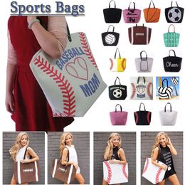 2018 Béisbol Softball Fútbol Fútbol Lona Tote Bolsas deportivas Tote Bag Womens Purse