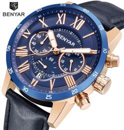 2018 Benyar kijkt Men Luxury Brand Quartz Watch Fashion Chronograph Sport Reloj Hombre Clock Male Hour Relogio Masculino2626229