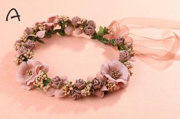 Best verkopende bruiloft accessoires op maat gemaakte zomer kleurrijke bruids krans goedkope zijde bloem bruids haarbanden