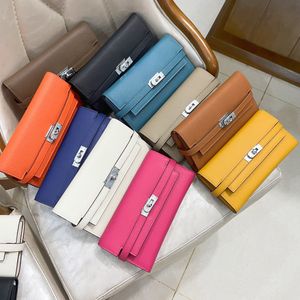 Grande marque Long Wallets Togo Porte-cartes Designer Purse Passeport Sacs mode peau de vache Portefeuille en cuir véritable Pour dame femme Come Serial Number Box