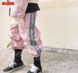 2018 marca 3M Letra de rayas reflectantes Pantalones de atletismo Autumn Mujeres Pink Casual Breakbreaker Breaker Break Sworker Sugants Pantalones Y19072022305