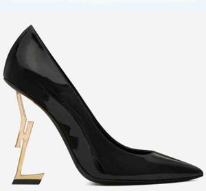 Il tacco alto delle signore del progettista di marca calza le scarpe sexy del tallone delle lettere di marca Scarpe di modo del cuoio genuino Nuova scarpa delle calzature della primavera