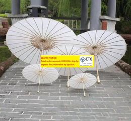 2018 sombrillas de boda nupcial Paraguas de papel blanco Mini paraguas artesanal chino Paraguas de boda de 4 diámetros para venta al por mayor