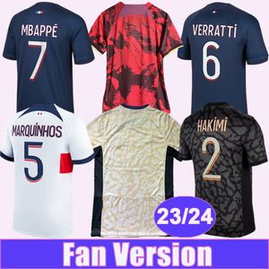 23 24 MBAPPE HAKIMI Voetbalshirts voor heren KIMPEMBE MARQUINHOS VITINHA Home Away 3e 4e Speciale edities Voetbalshirt Uniformen met korte mouwen