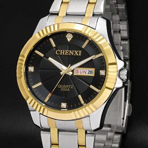 2018 CHENXI or calendrier hommes homme d'affaires montre doré étanche Quartz pour mode décontractée mâle robe horloge cadeau
