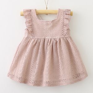 2018 vêtements pour enfants été fille princesse robe dentelle feuille de lotus boucle bébé robe princesse boutique vêtements