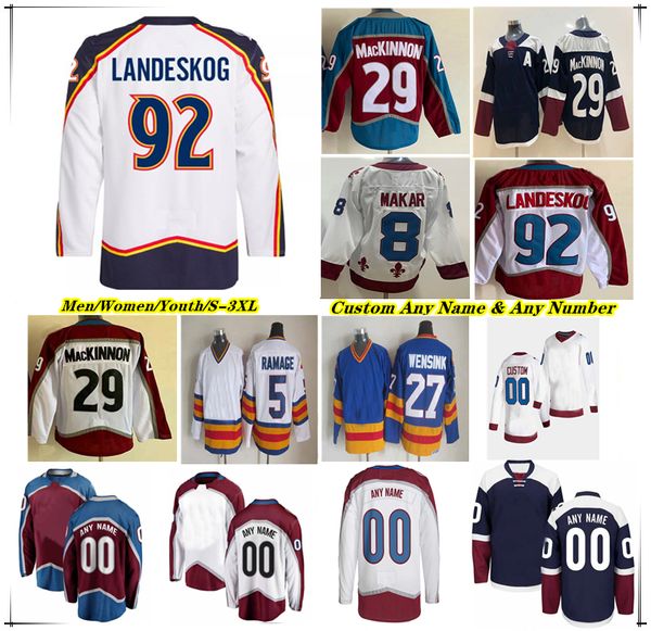 Maillots de hockey du Colorado Nathan MacKinnon Mikko Rantanen Cale Makar Valeri Nichushkin Devon Toews Ross Colton Ryan Johansen Bowen Byram Miles Wood Jonathan Drouin