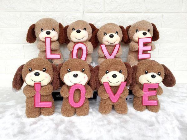 2018 Creative mignon AMOUR chiot AMOUR chien poupées animaux en peluche jouets saint valentin cadeau jouets en peluche en gros
