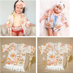 2018 Vêtements pour enfants mignons Fleur Gland Châle Cardigan Tops Tenues Vêtements de bébé Printemps Eté Vêtements d'extérieur Manteau Enfant Enfants Filles Vêtements