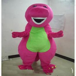 2018 Korting fabriek Beroep Barney Dinosaur Mascot Kostuums Halloween Cartoon Volwassen Grootte Fancy Dress319p