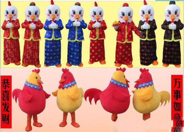 2018 Discount vente d'usine adulte nouvel an poule poulet coq costumes de mascotte avec mini ventilateur à l'intérieur de la tête