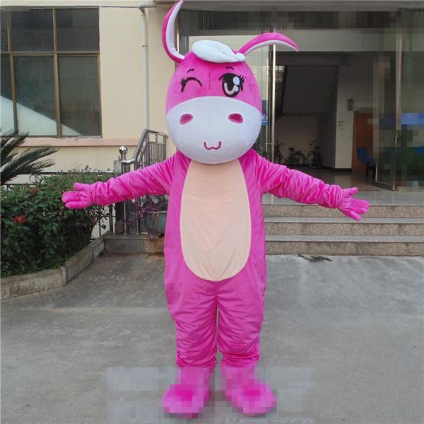 2018 Discount vente d'usine Taille adulte Cartoon Donkey mascotte Brithday Party Animal Pink Cute Donkey Kit de mascotte personnalisé thème déguisement