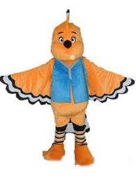 2018 Discount vente d'usine un costume de mascotte de pic orange avec une chemise bleue pour adulte à porter