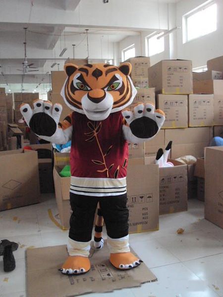 2018 Discount vente d'usine belle poupée de dessin animé de tigre Kung Fu Costume de mascotte livraison gratuite