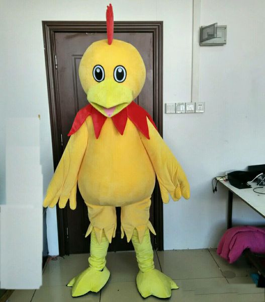 2018 Vente d'usine Discount costume de costume de mascotte de poulet poussin jaune en peluche pour adulte à porter à vendre