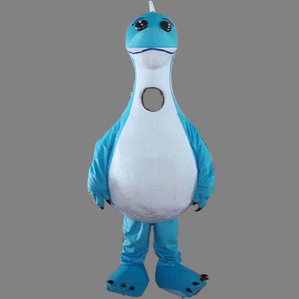 2018 Discount vente d'usine Costume de mascotte de dinosaure bleu ciel fantaisie robe de fête d'anniversaire Costumes de carnaval d'Halloween