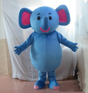 2018 Korting Factory Sale The Head Blue Elephant Mascot Costume for Adult to Draag