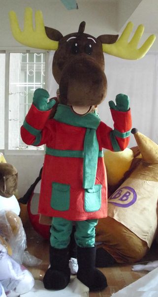 2018 Discount vente d'usine le costume de mascotte de tête d'orignal pour Chrismtas pour adulte à porter