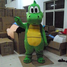 2018 Remise usine Yoshi dinosaure mascotte costume taille adulte vert dinosaure dessin animé costume fête fantaisie dress304L