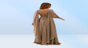 2018 Elegante chiffon illusie rug moeder van de bruid jurken met kanten applique kralen ruches v nek moeder bruidegom jurk plus size9145599