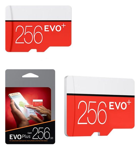 2018 EVO plus 256 Go 128g 64 Go TF Flash Memory Carte 95MBS Class 10 avec adaptateur SD Package Blister6691410