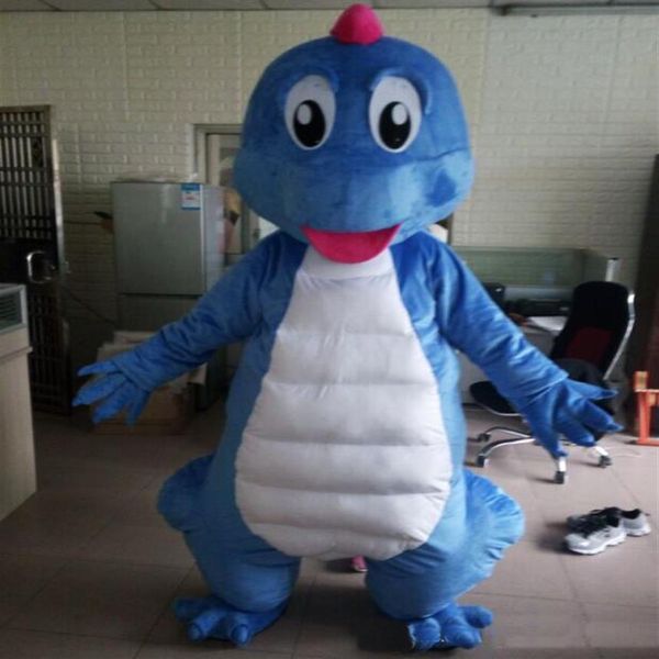 Costume de mascotte de dinosaure rouge bleu usine 2018 pour adulte à porter229k